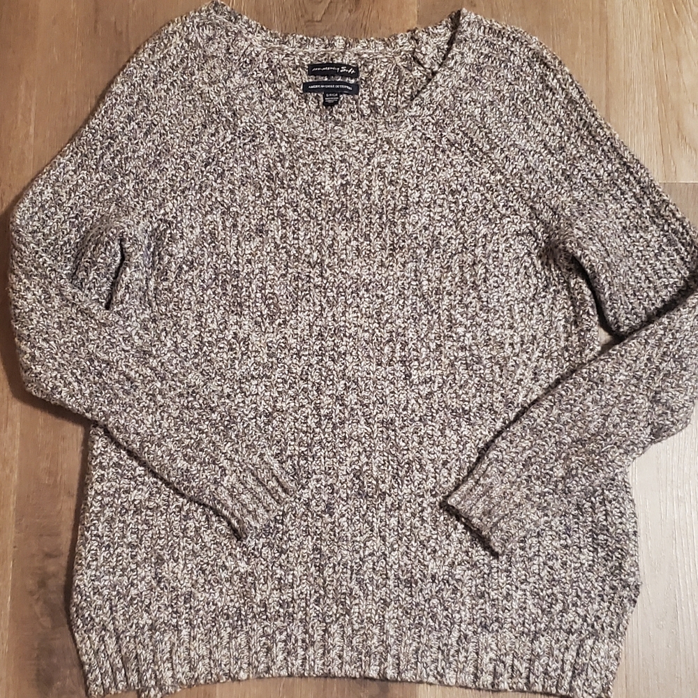Brown Gray AEO Ahh-mazingly soft sweater